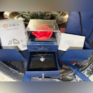 Moissanite diamond heart necklace